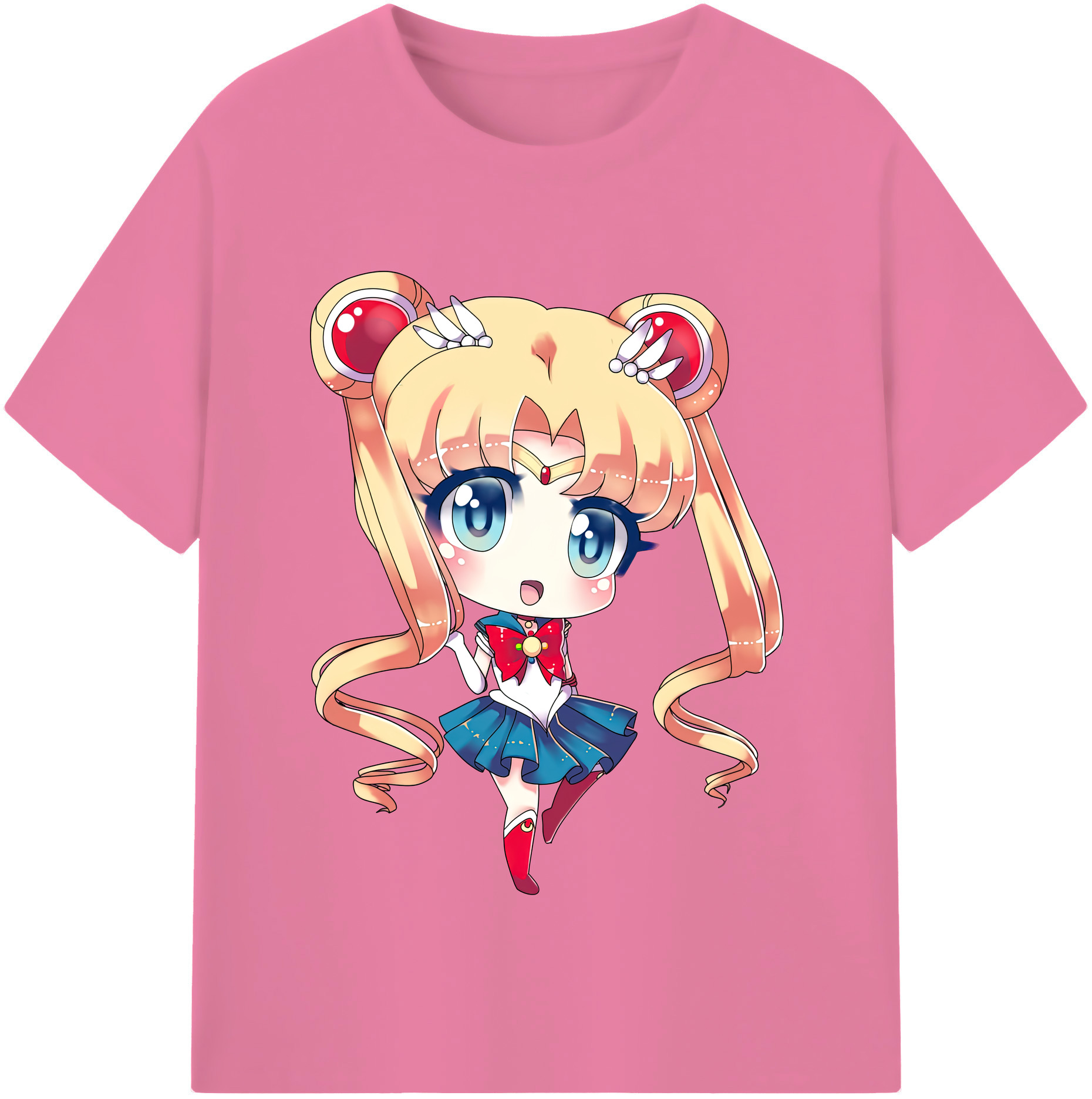 （画像用） 美少女戦士セーラームーン 月野 うさぎ つきの うさぎ Sailor Moon Tsukino Usagi 綿100％半袖Tシャツ（フロントプリント）